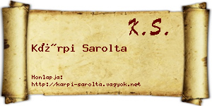 Kárpi Sarolta névjegykártya