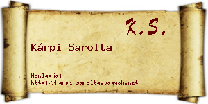 Kárpi Sarolta névjegykártya