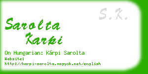 sarolta karpi business card