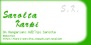 sarolta karpi business card